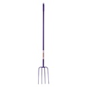 Red  Gorilla - 4 Prong Manure Fork Straight Handle - Purple (48” Straight Handle)