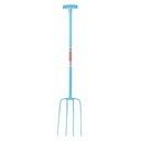 Red  Gorilla - 4 Prong Manure Fork T-Handle - Sky Blue (T-Handle)