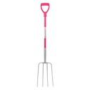 Red  Gorilla - 4 Prong Manure Fork D Handle - Pink (D Handle)