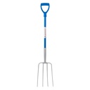 Red  Gorilla - 4 Prong Manure Fork D Handle - Blue (D Handle)